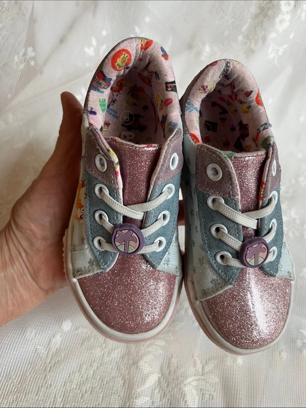 Kids' Bluey & Bingo Sneakers in Pink, Blue & White Slip On Style
